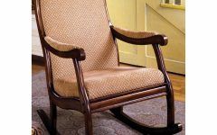 Antique Transitional Warm Oak Rocking Chairs