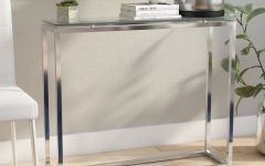 Glass and Chrome Console Tables