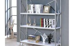 Silver Metal Bookcases
