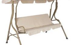 2-person Outdoor Convertible Canopy Swing Gliders with Removable Cushions Beige