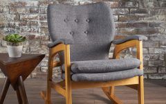Mid Century Fabric Rocking Chairs