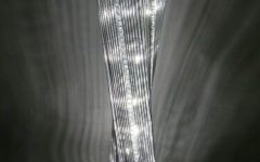 Chrome Crystal Tower Floor Lamps