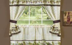  Best 30+ of Complete Cottage Curtain Sets with an Antique and Aubergine Grapvine Print