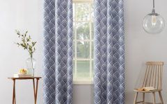 Geometric Print Textured Thermal Insulated Grommet Curtain Panels