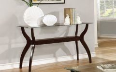 Black Round Glass-top Console Tables