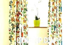 30 Best Window Curtains Sets with Colorful Marketplace Vegetable and Sunflower Print
