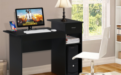 15 Inspirations Black Glass and Dark Gray Wood Office Desks