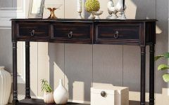 Black Wood Storage Console Tables