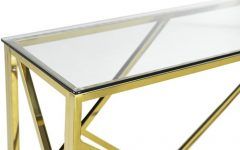 Square Black and Brushed Gold Console Tables