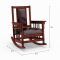 Dark Oak Wooden Padded Faux Leather Rocking Chairs