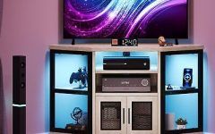 Tv Stands with Led Lights & Power Outlet