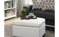 15 Ideas of Ivory Faux Leather Ottomans