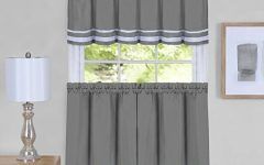 Grey Window Curtain Tier and Valance Sets