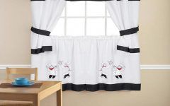 42 Best Collection of Embroidered Chef Black 5-piece Kitchen Curtain Sets