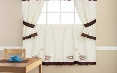 Embroidered 'coffee Cup' 5-piece Kitchen Curtain Sets