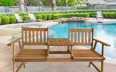 The 15 Best Collection of Outdoor Terrace Bench Wood Furniture Set