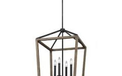 15 Best Collection of Weathered Oak Wood Lantern Chandeliers