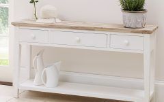White Geometric Console Tables