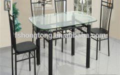 Glass Dining Tables with Metal Legs