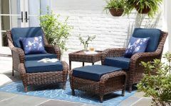 Brown Wicker Chairs with Ottoman