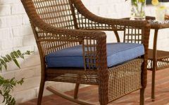 Brown Wicker Patio Rocking Chairs