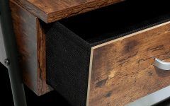 Espresso Wood Storage Console Tables