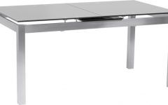 Modern Glass Top Extension Dining Tables in Stainless
