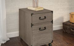 15 Photos Gray and Gold 2-drawer Desks