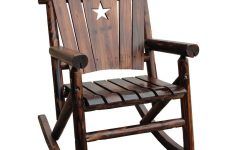 Char Log Patio Rocking Chairs with Star
