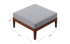 Ottomans with Walnut Wooden Base