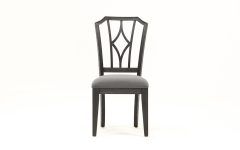 Caira Black Upholstered Diamond Back Side Chairs