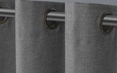 Thermal Textured Linen Grommet Top Curtain Panel Pairs