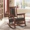 Mission Design Wood Rocking Chairs with Brown Leather Seat