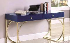 15 Best Collection of Gold and Blue Writing Desks