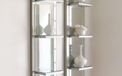 Mirrored Bookcases with 3 Shelves