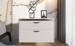 2024 Latest White Lacquer 2-drawer Desks