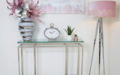 Glass and Stainless Steel Console Tables