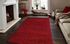 15 Collection of Red Solid Shag Rugs