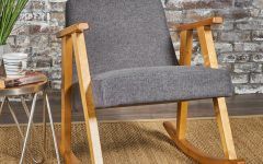 2024 Popular Nevies Mid Century Modern Fabric Rocking Chairs