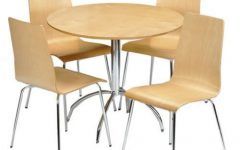 2024 Popular 4 Seater Round Wooden Dining Tables with Chrome Legs