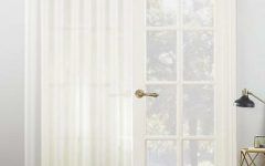 Emily Sheer Voile Solid Single Patio Door Curtain Panels