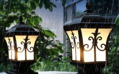 Lantern Chandeliers with Acrylic Column