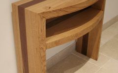 Black and Oak Brown Console Tables