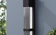 Ketner Matte Black Integrated Led Seeded Glass Outdoor Flush Mount
