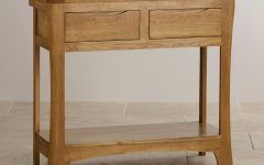 Rustic Oak and Black Console Tables