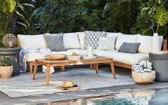 Outdoor Couch Cushions, Throw Pillows and Slat Coffee Table