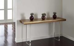 Silver and Acrylic Console Tables