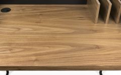 The Best Natural Wood and Black 2-shelf Desks