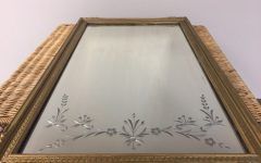 2024 Latest Antique Gold Etched Wall Mirrors