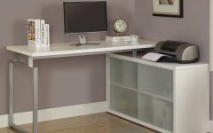White Glass and Natural Wood Office Desks